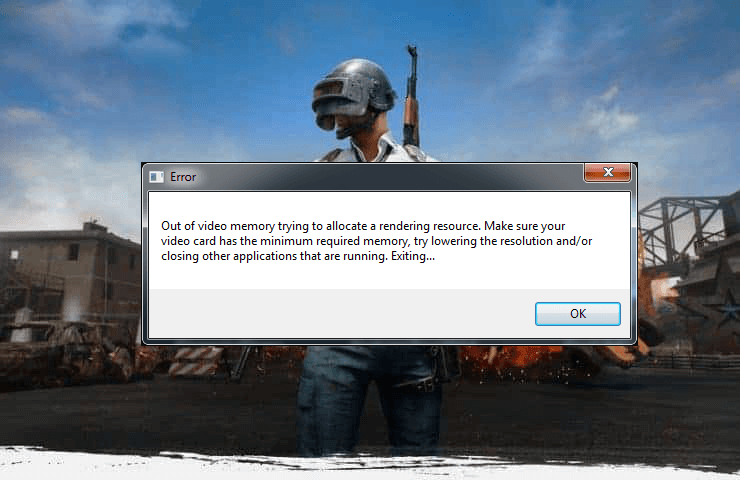 PUBG zabrakło pamięci